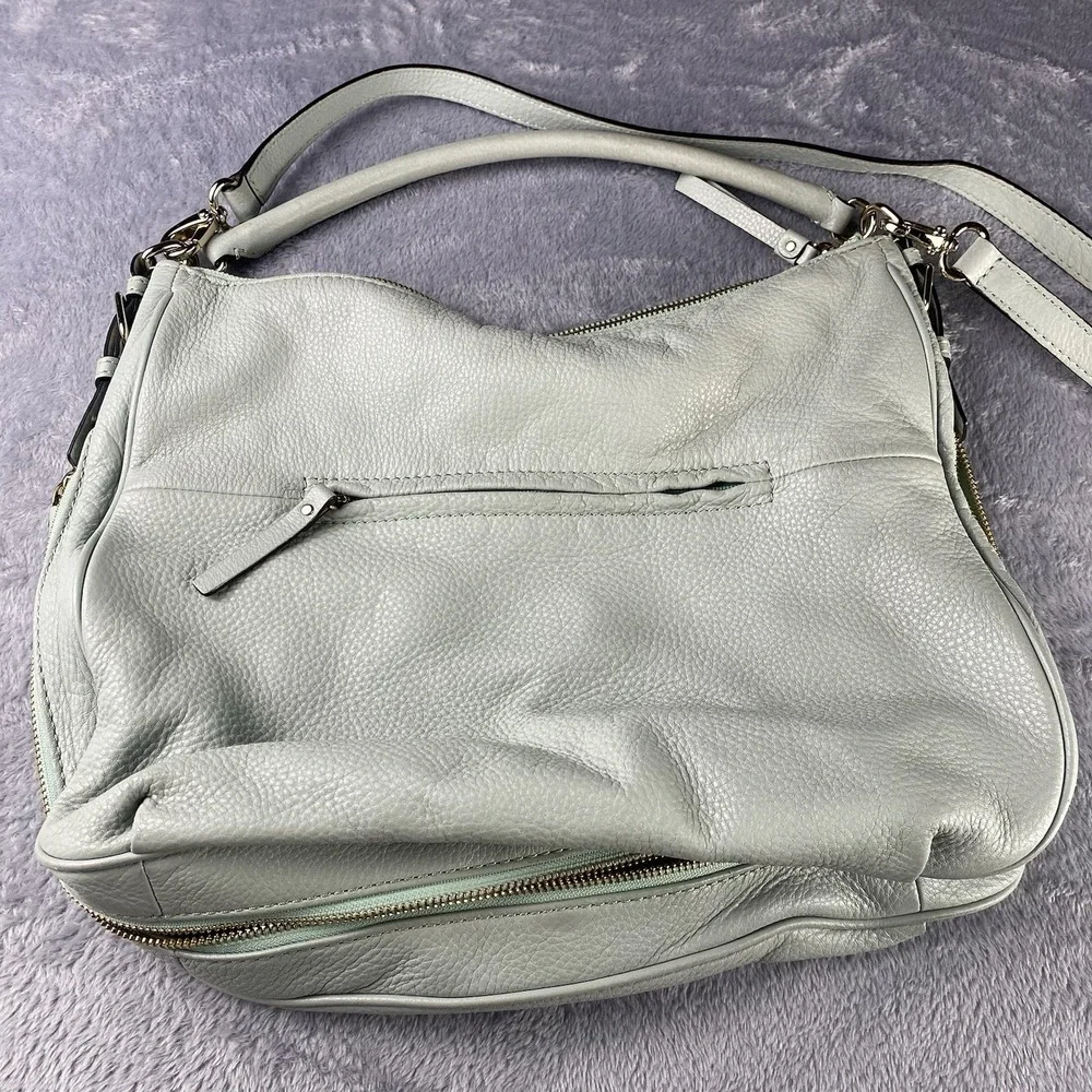 Kate Spade New York Leather Cobble Hill Ella Hobo Bag Blue Designer Quiet Luxury